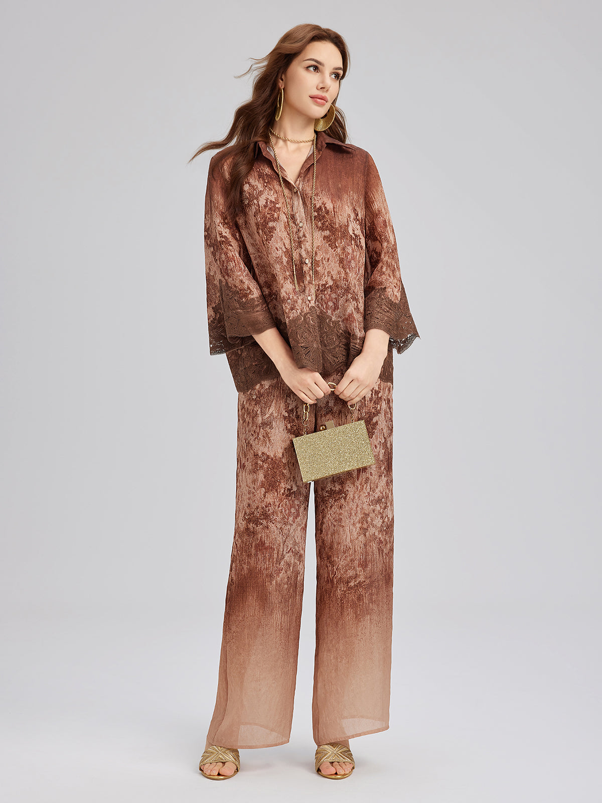 Final Sale | Ombre Lace Panel Shirt
