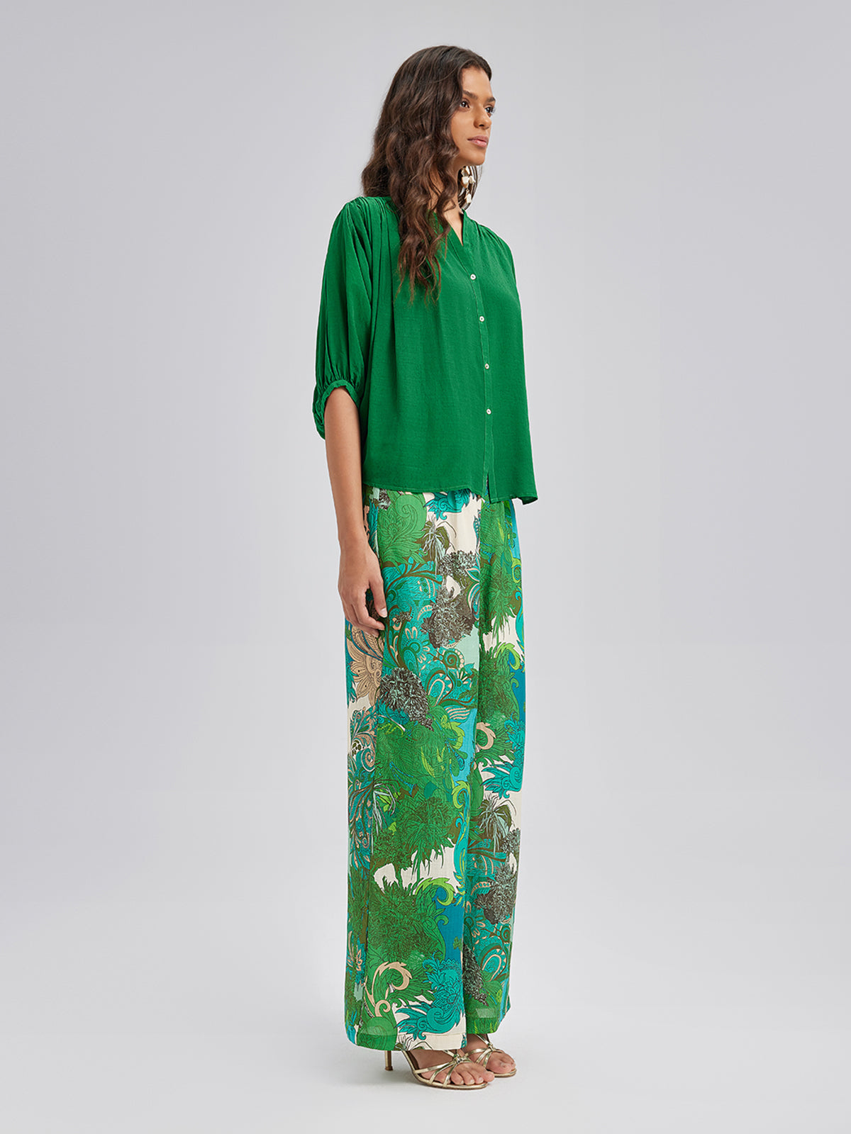 Final Sale | Elastic Waist Floral Printed Ramie Pants