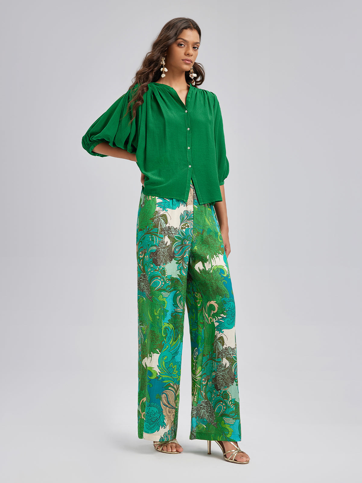 Final Sale | Elastic Waist Floral Printed Ramie Pants