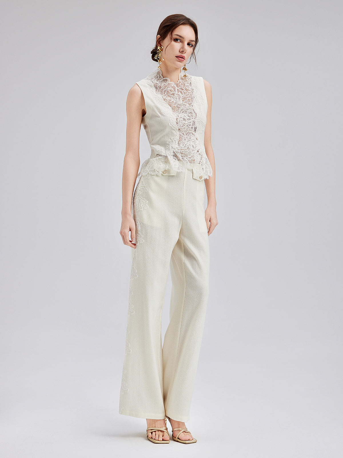 Final Sale | French Wool Lace Three-Piece Set