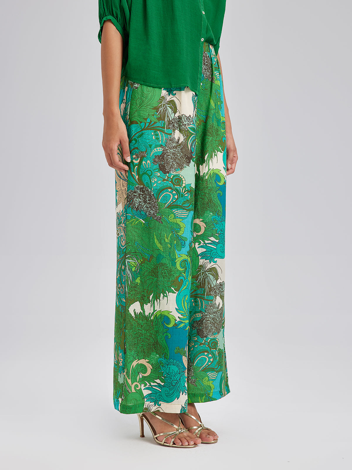 Final Sale | Elastic Waist Floral Printed Ramie Pants