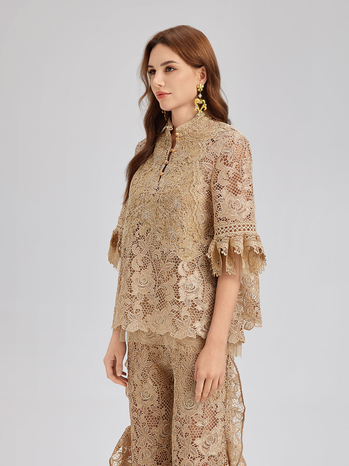 Handcrafted Ribbed Lace Bohemian Top