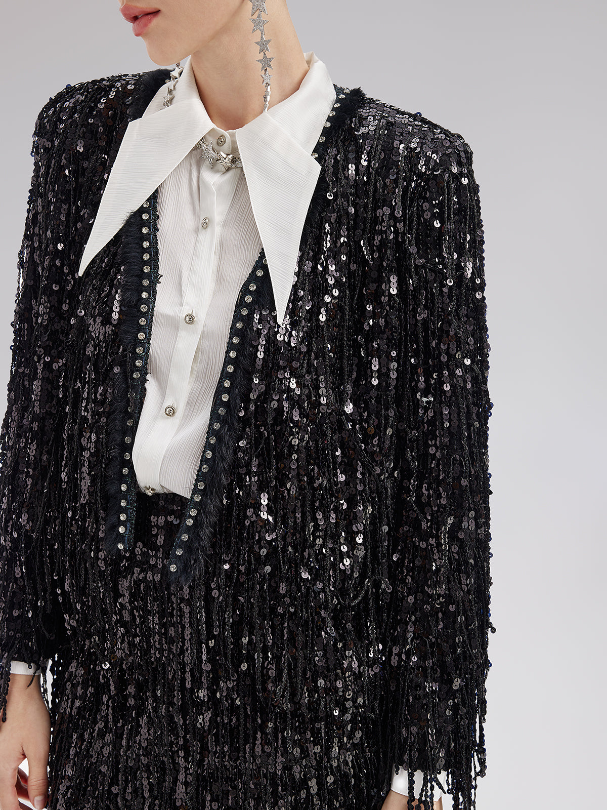 Modern garment with smooth fabric and clean silhouette