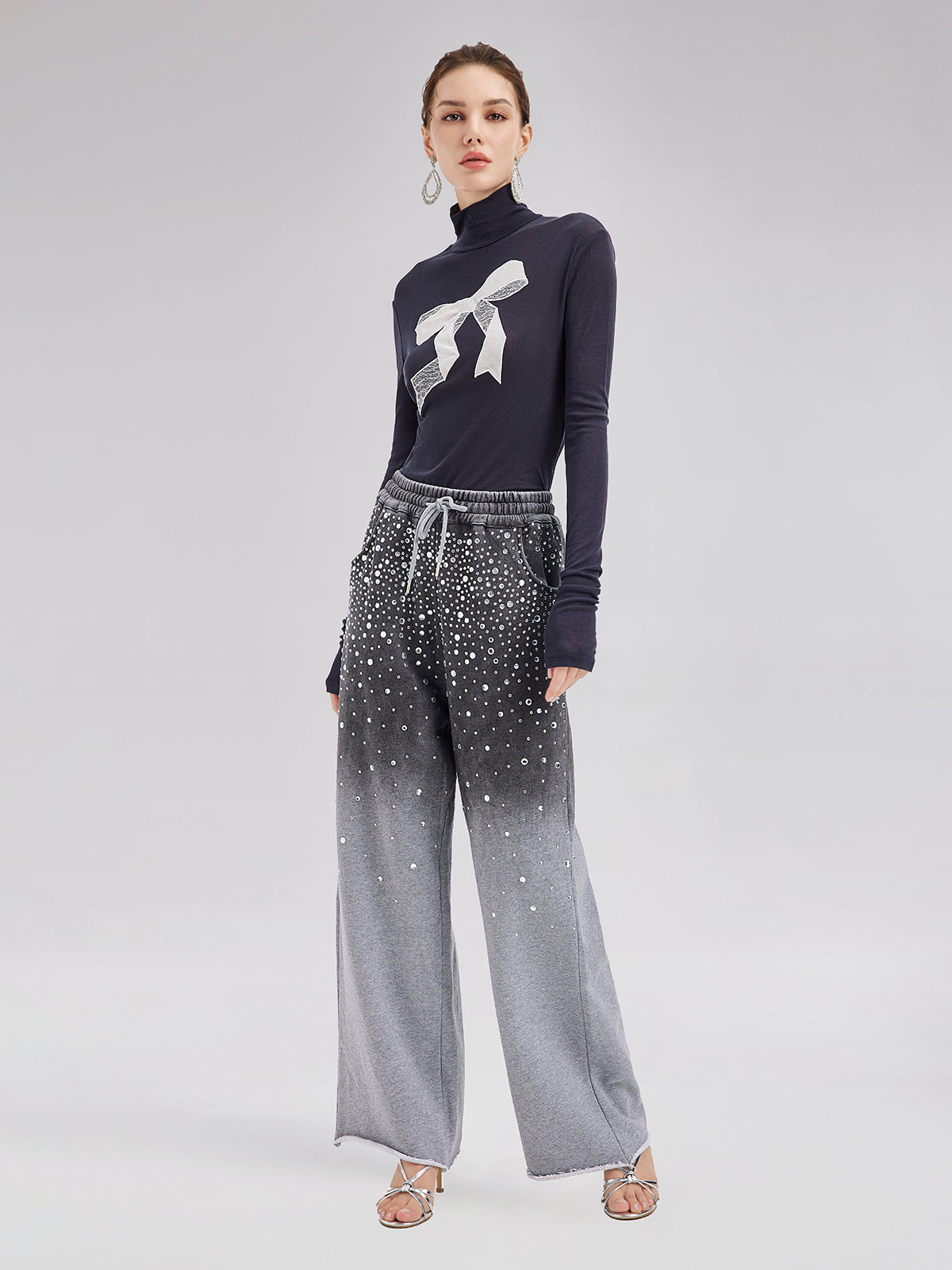 Final Sale | Gradient Starry Beaded Knit Pants