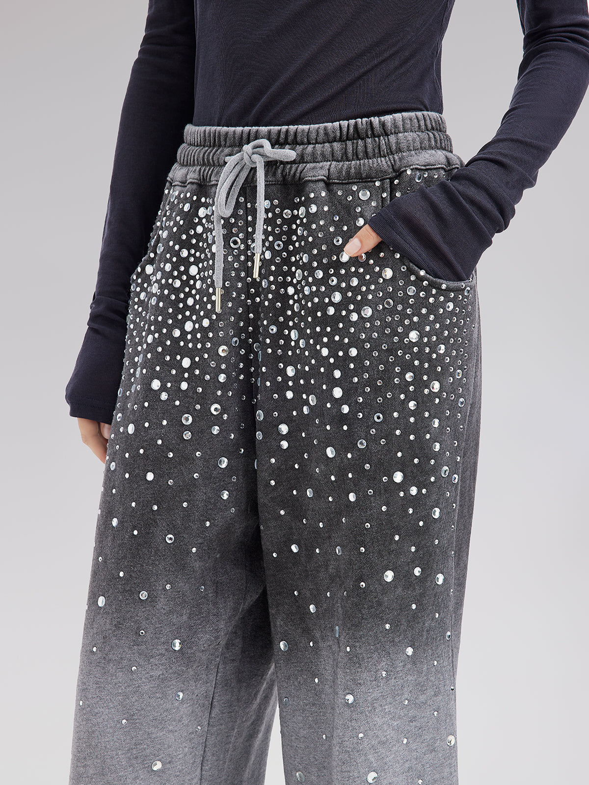 Final Sale | Gradient Starry Beaded Knit Pants
