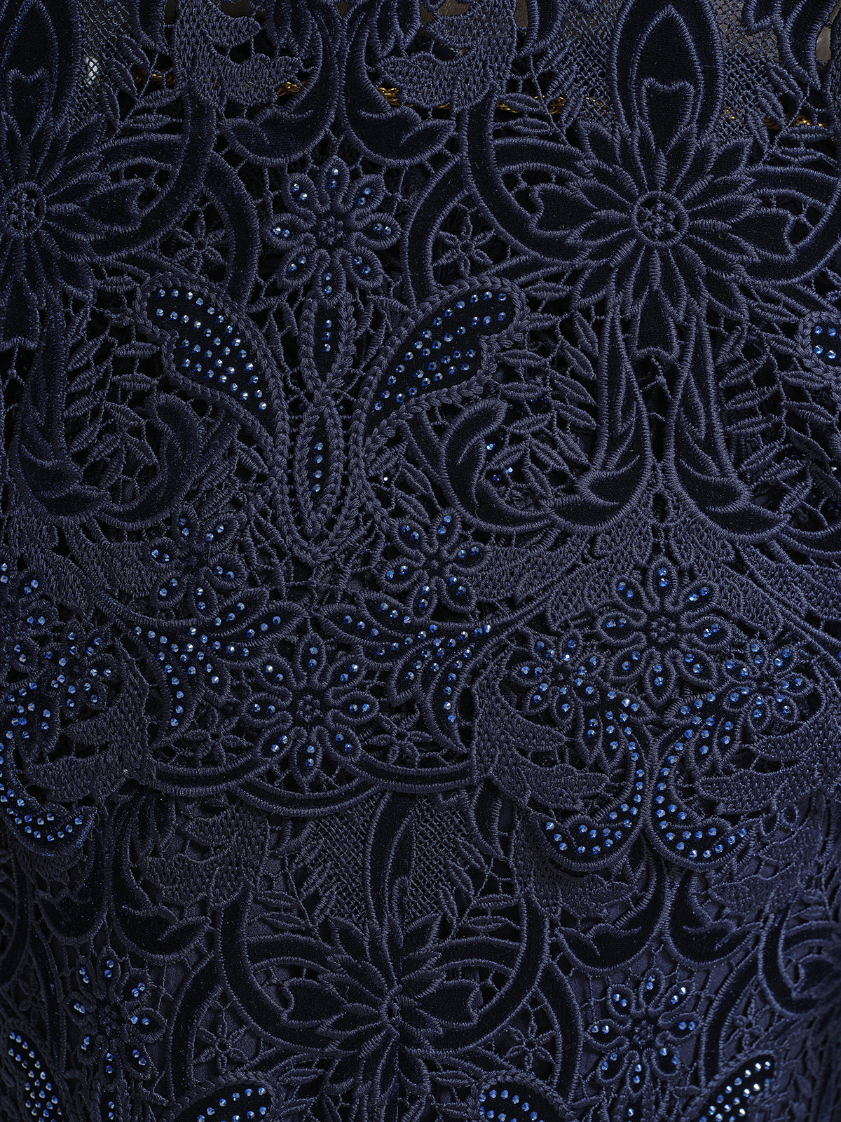 Velvet Lace Cutout Embroidered Fishtail Skirt