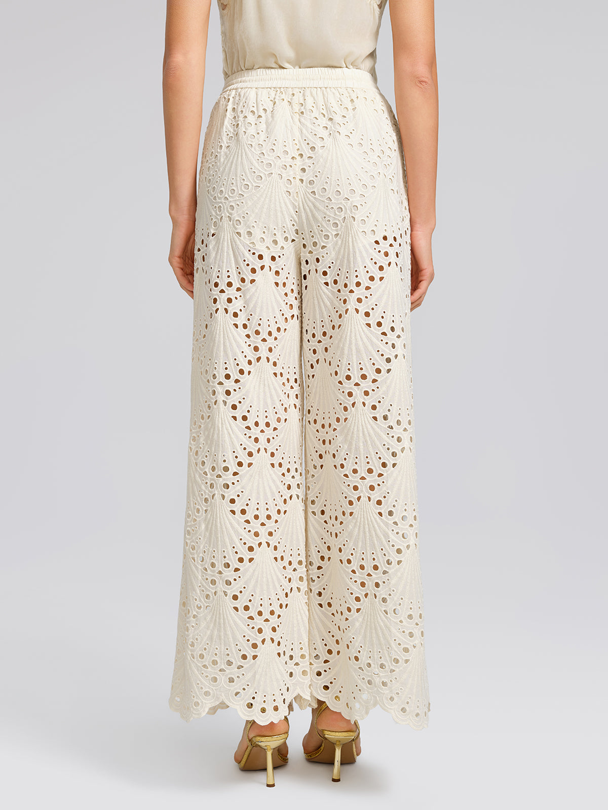 100% Cotton Burnout Pearl Elasticated Waist Trousers