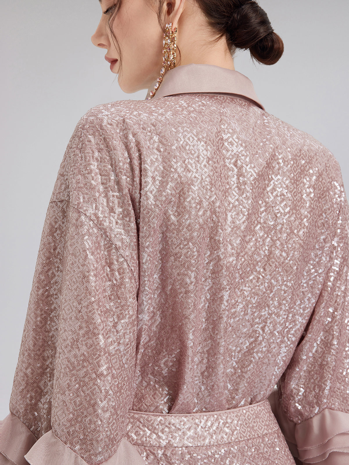 Final Sale | Luxe Ruffled Sequin Pleated Shirt