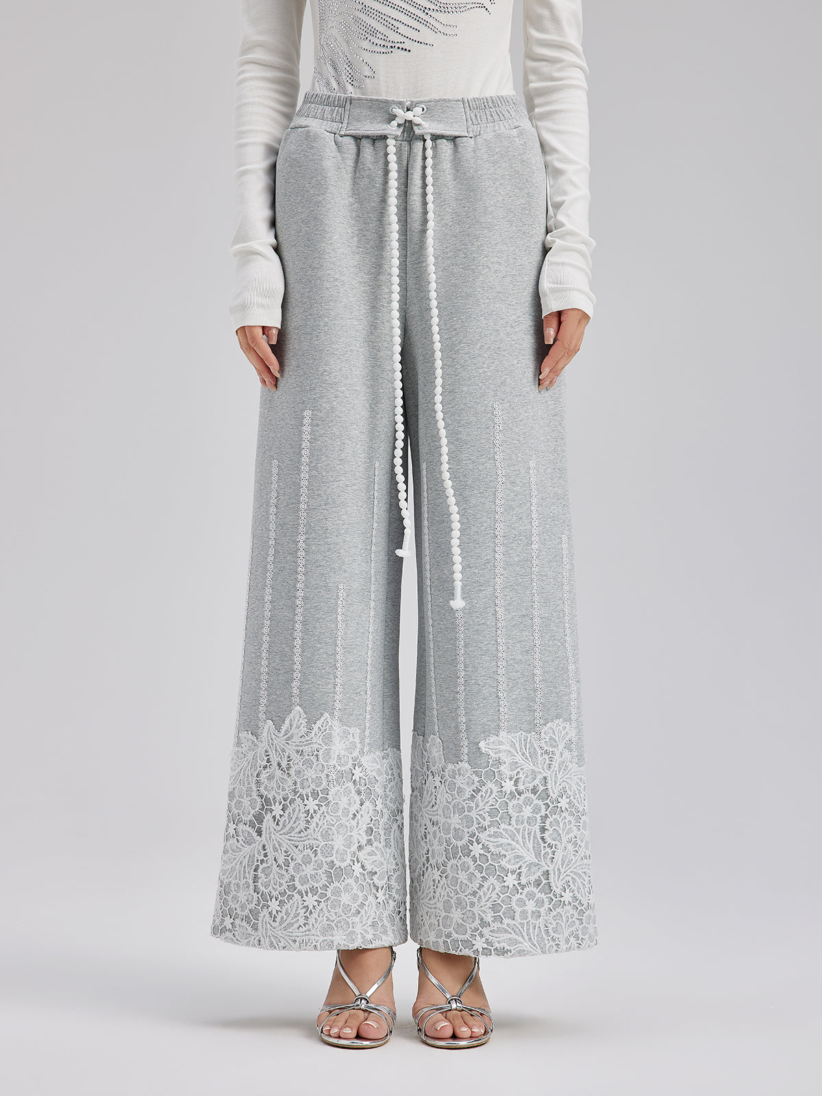 Final Sale | French Lace Drawstring Pants