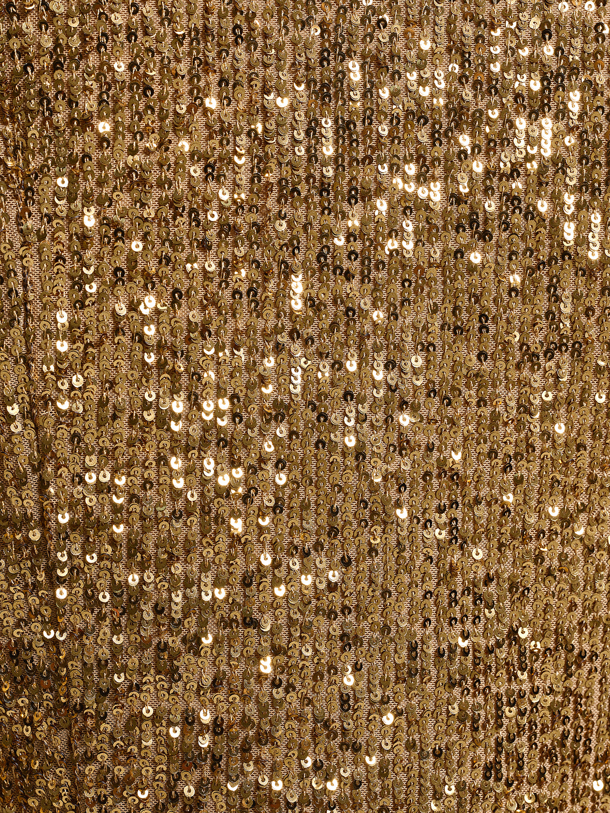 Gold Sequin Crystal V-Neck Dress