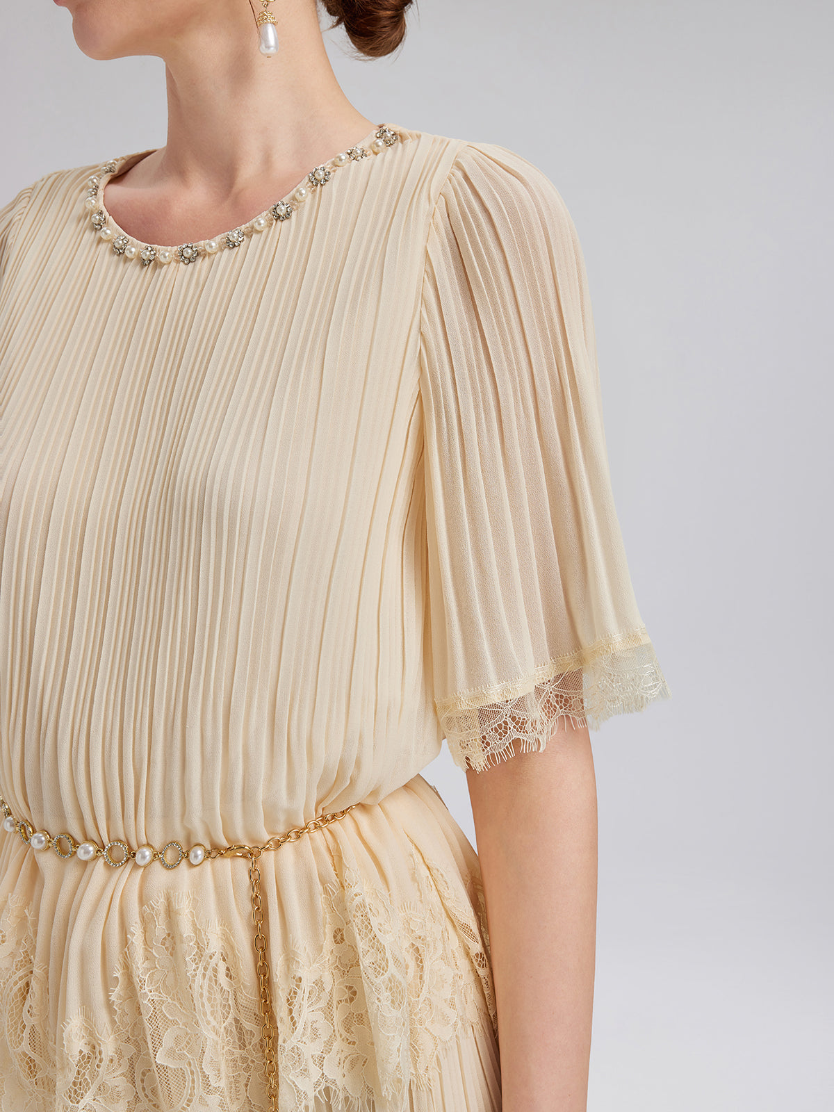 Final Sale | Pleated Lace Stretch Waist Set