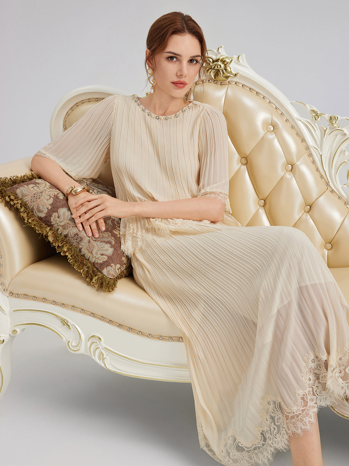 Final Sale | Pleated Lace Stretch Waist Set
