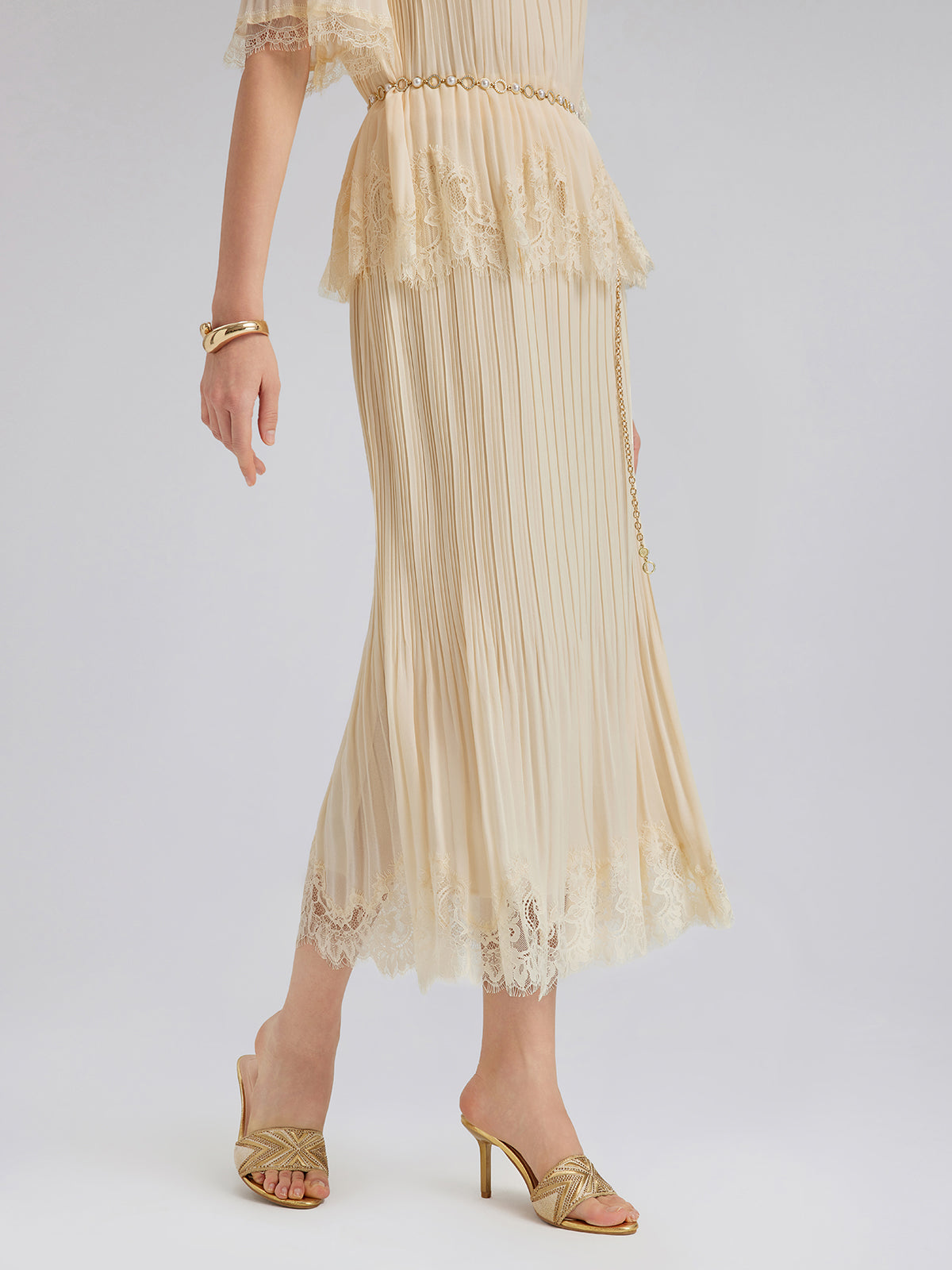 Final Sale | Pleated Lace Stretch Waist Set