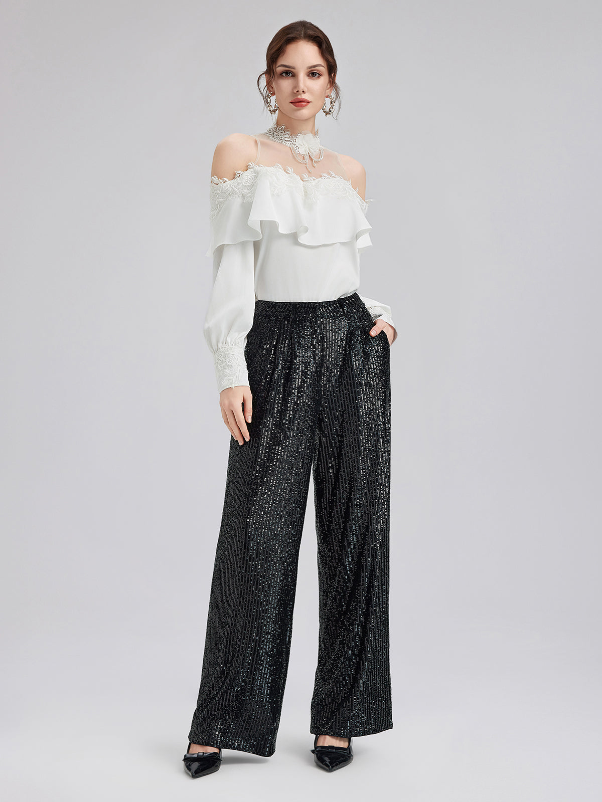 Contemporary clothing piece with refined cut and modern lines