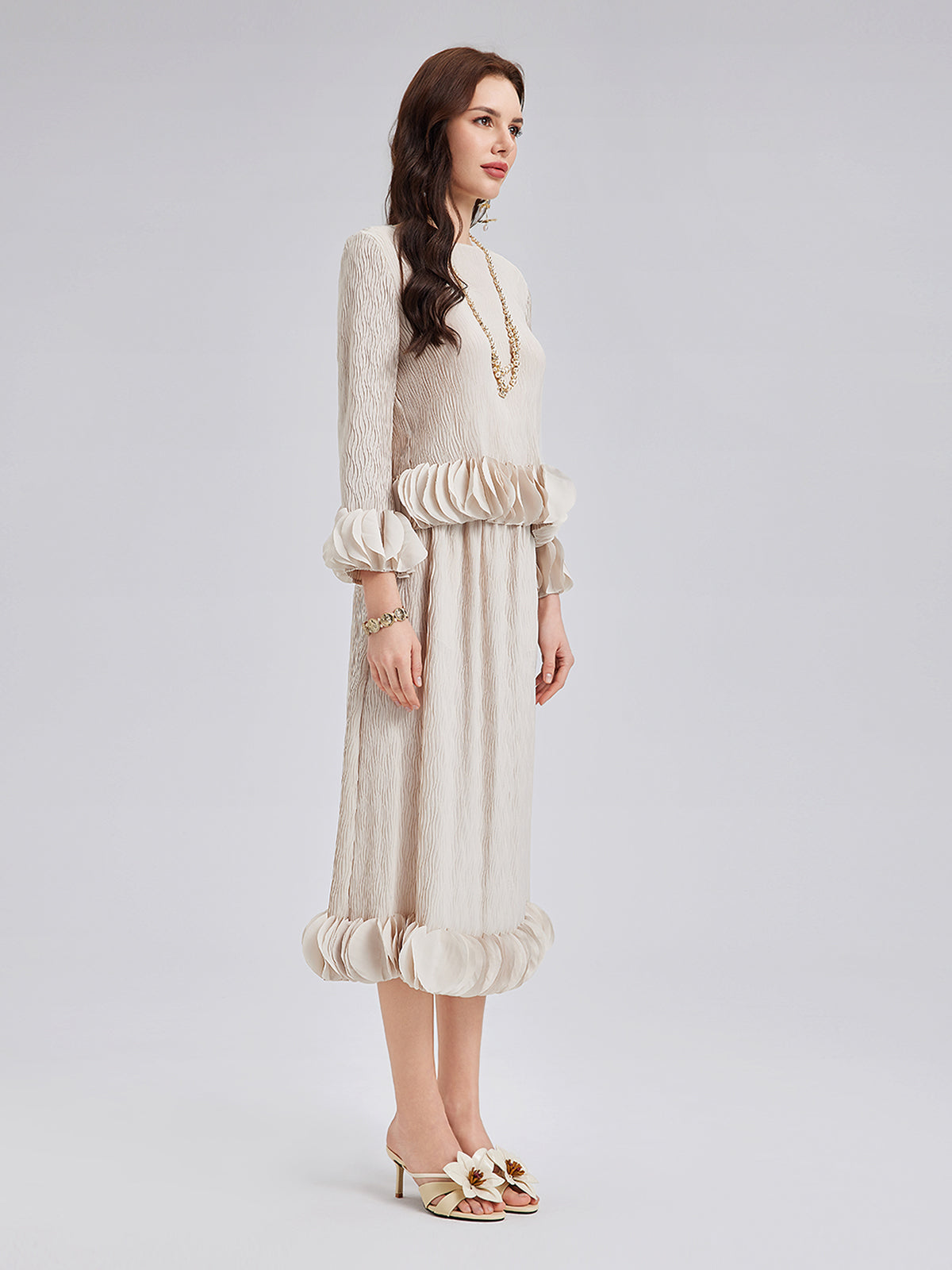 Final Sale | Pleated Floral-Embellished Elegance Set