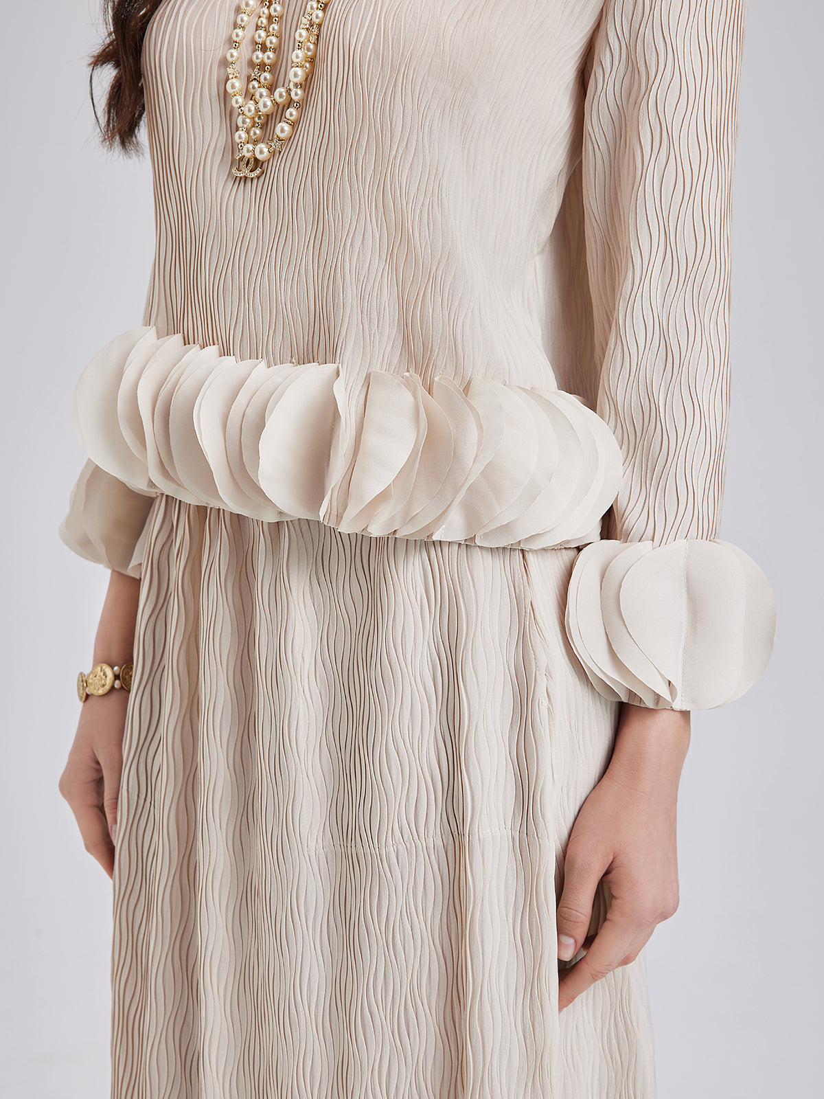 Final Sale | Pleated Floral-Embellished Elegance Set