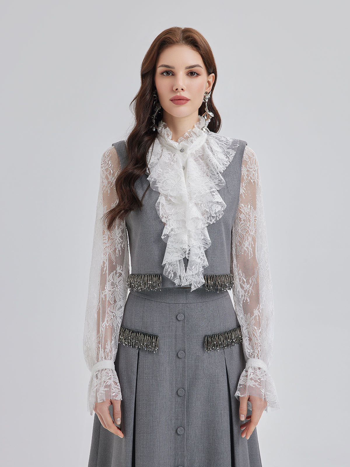 Final Sale | Effortless Elegance Silk Lace Blouse