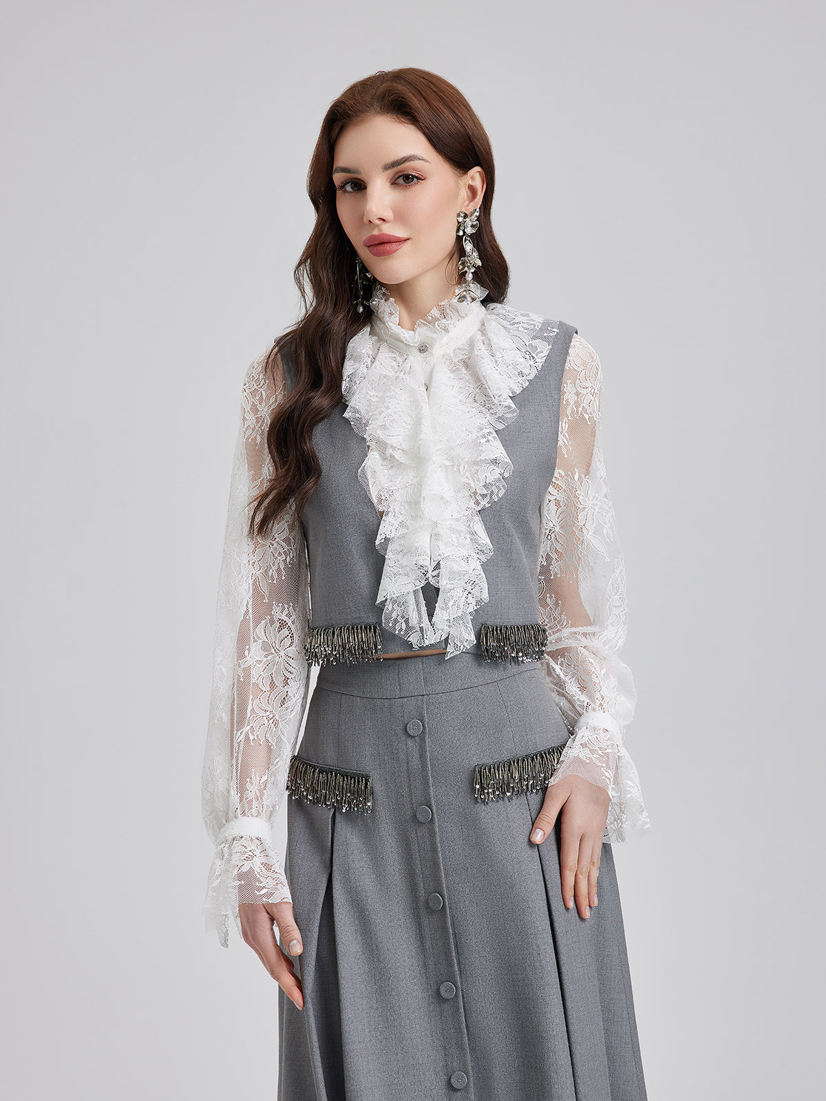 Final Sale | Effortless Elegance Silk Lace Blouse