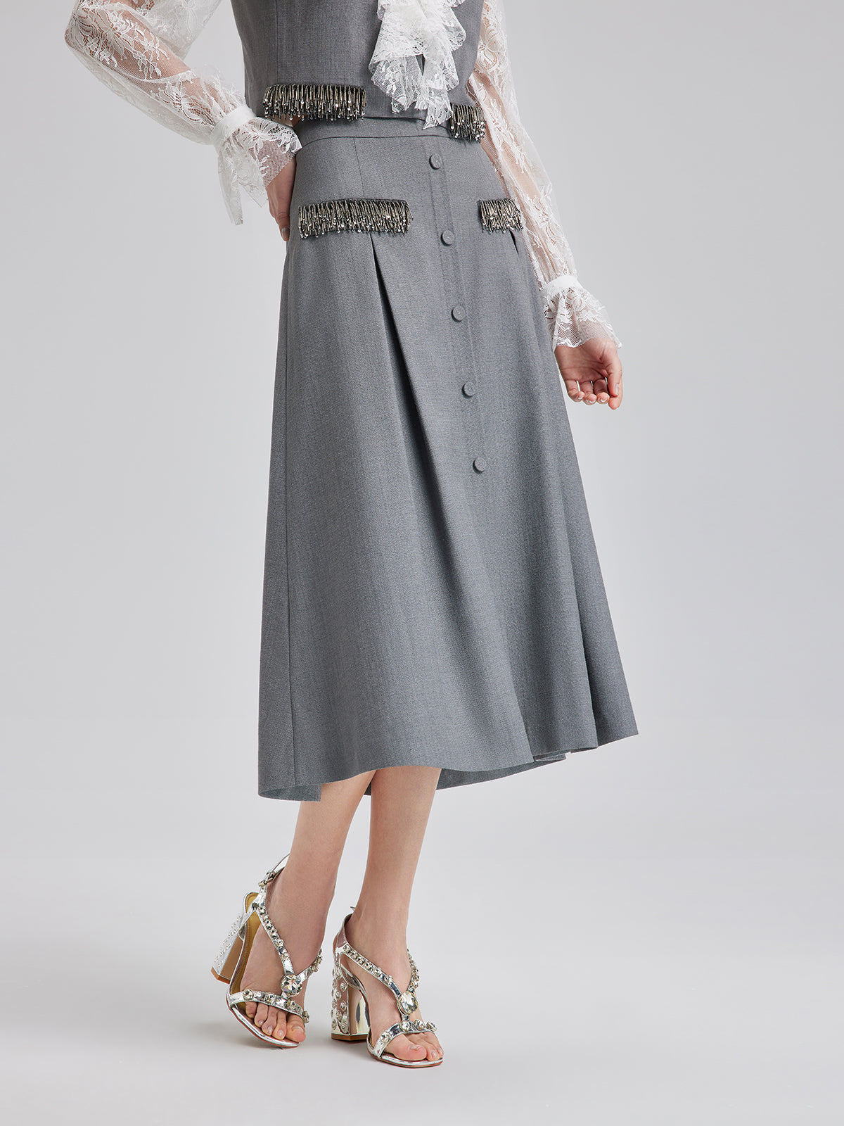 Final Sale | Effortless Elegance Silk A-Line Skirt