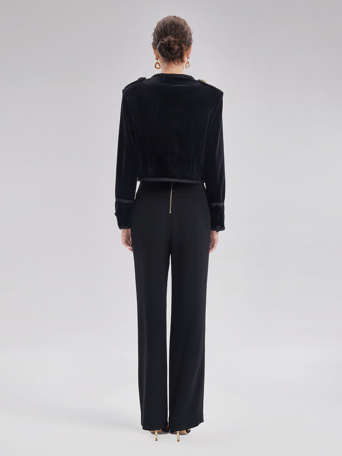 Retro Double-Breasted Straight Pants