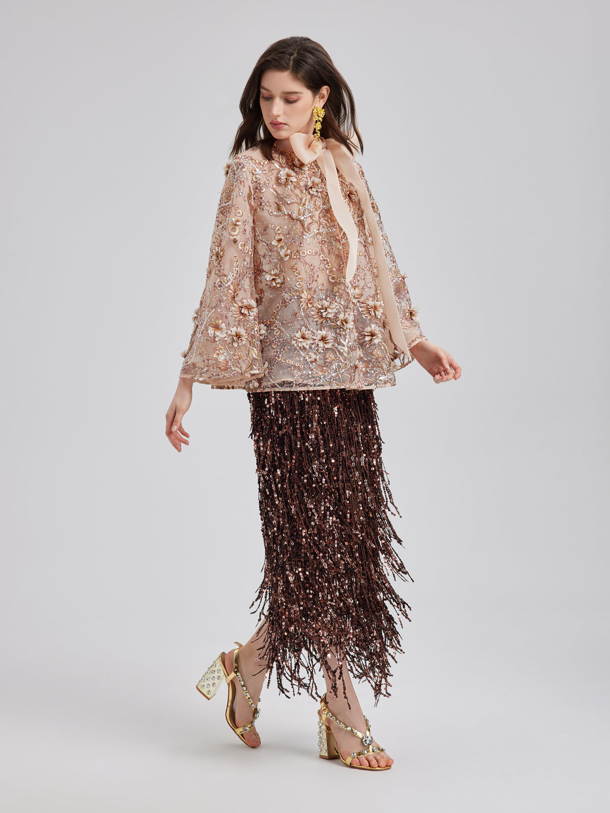 Luxury Embroidered Floral Organza Jacket