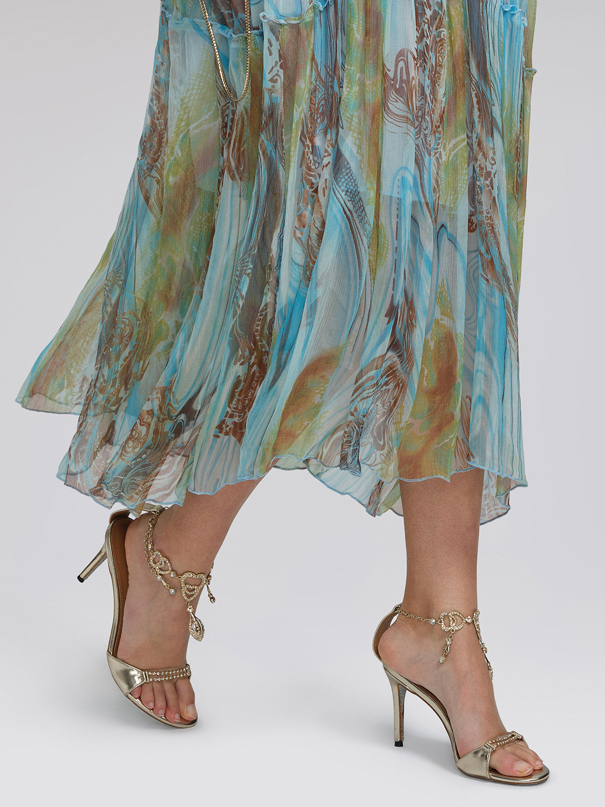 Silk Ombre Print Batwing Sleeve Dress