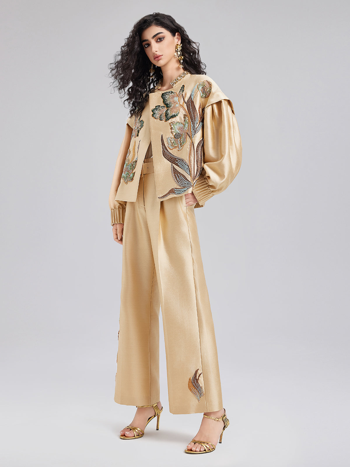 Final Sale | Luxe Minimalist Sequin Embroidered Jacket