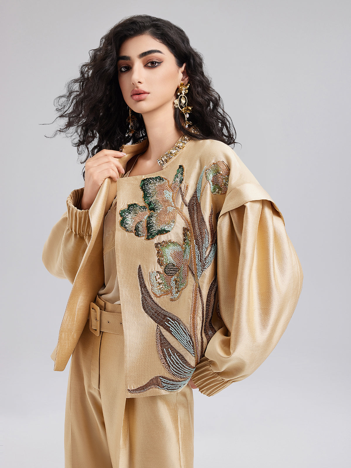 Final Sale | Luxe Minimalist Sequin Embroidered Jacket