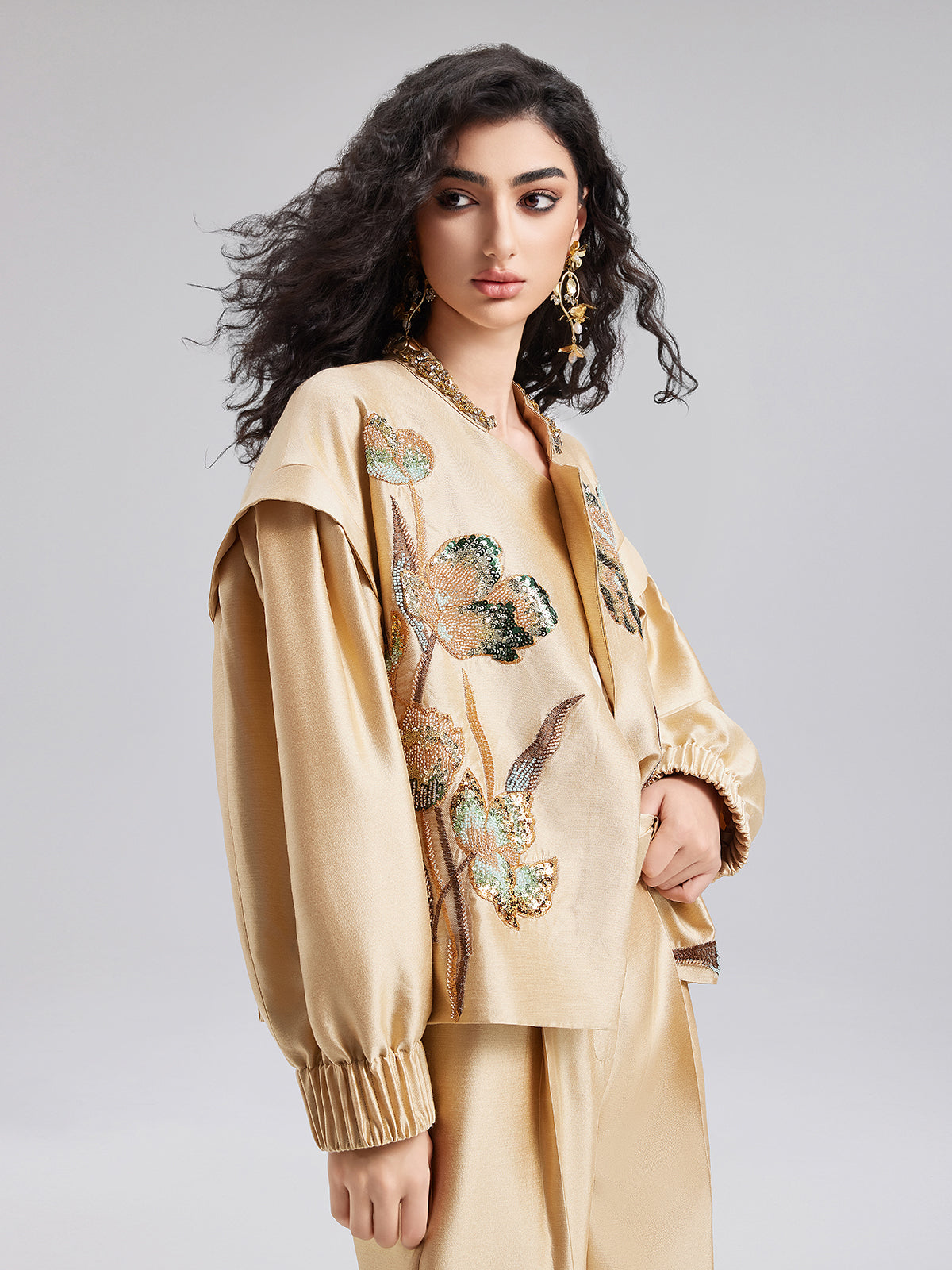 Final Sale | Luxe Minimalist Sequin Embroidered Jacket