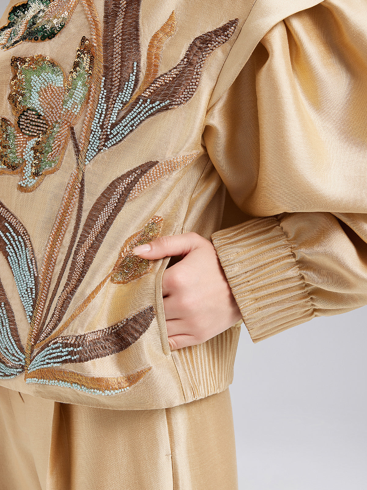 Final Sale | Luxe Minimalist Sequin Embroidered Jacket