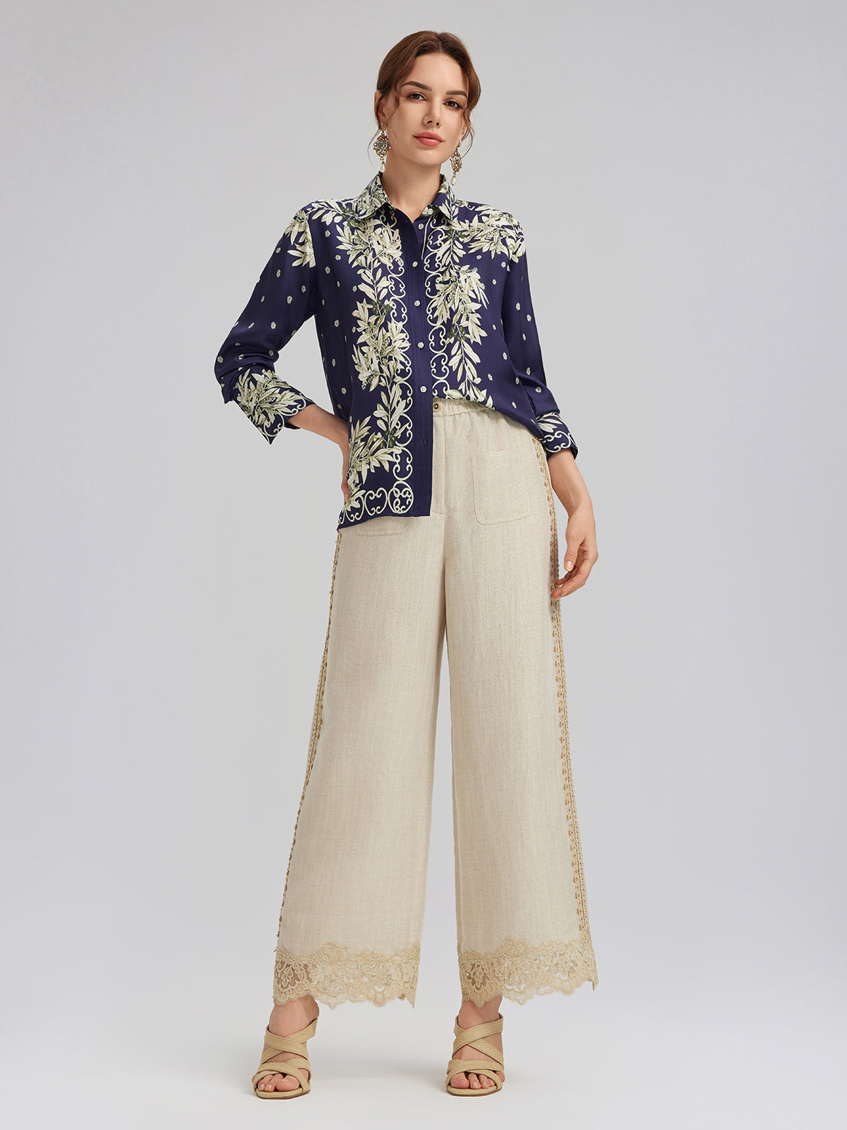 Final Sale | Soft Mulberry Silk Printed Shirt