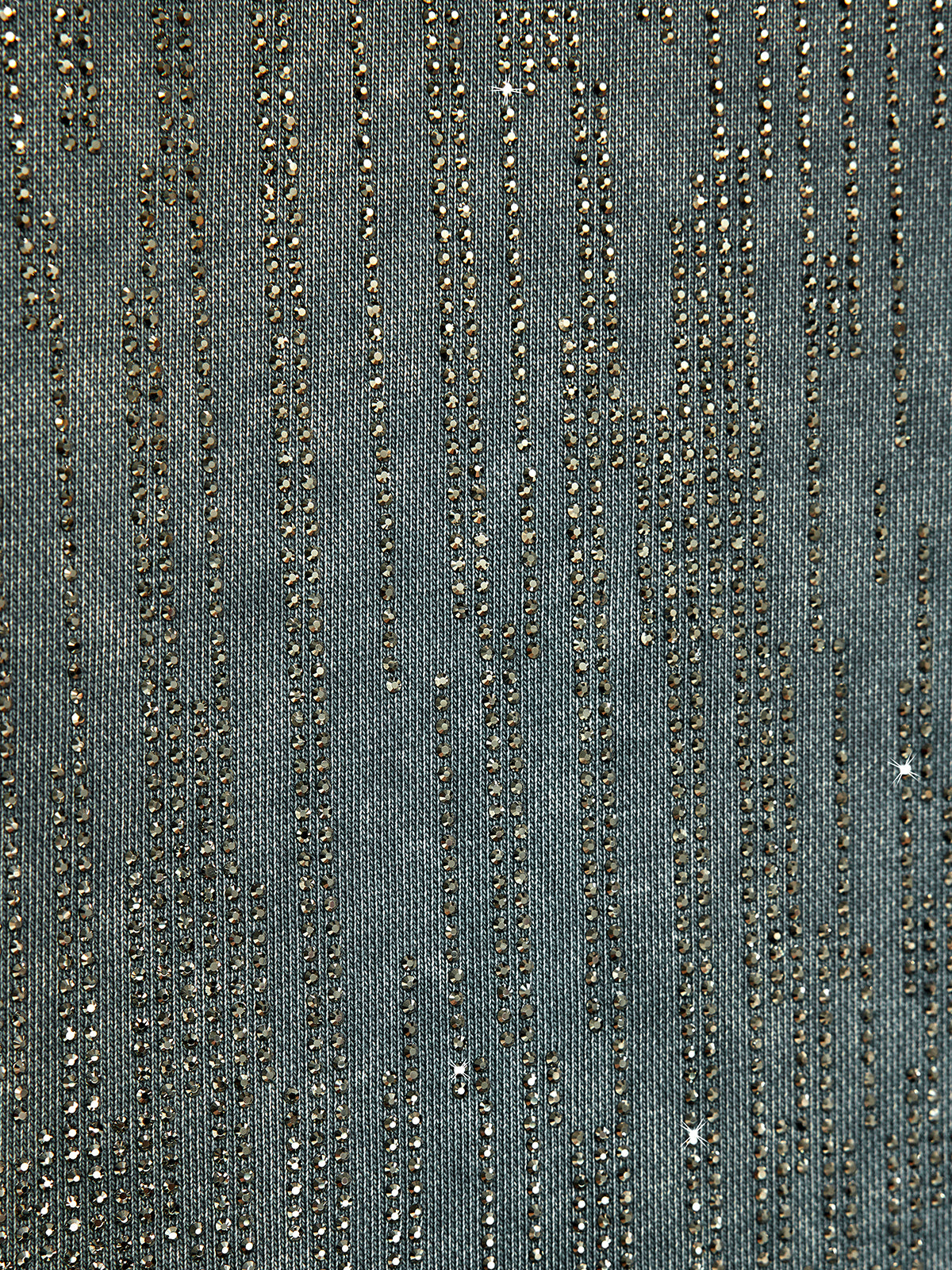 Denim-Inspired Rhinestones Cropped Hoodie