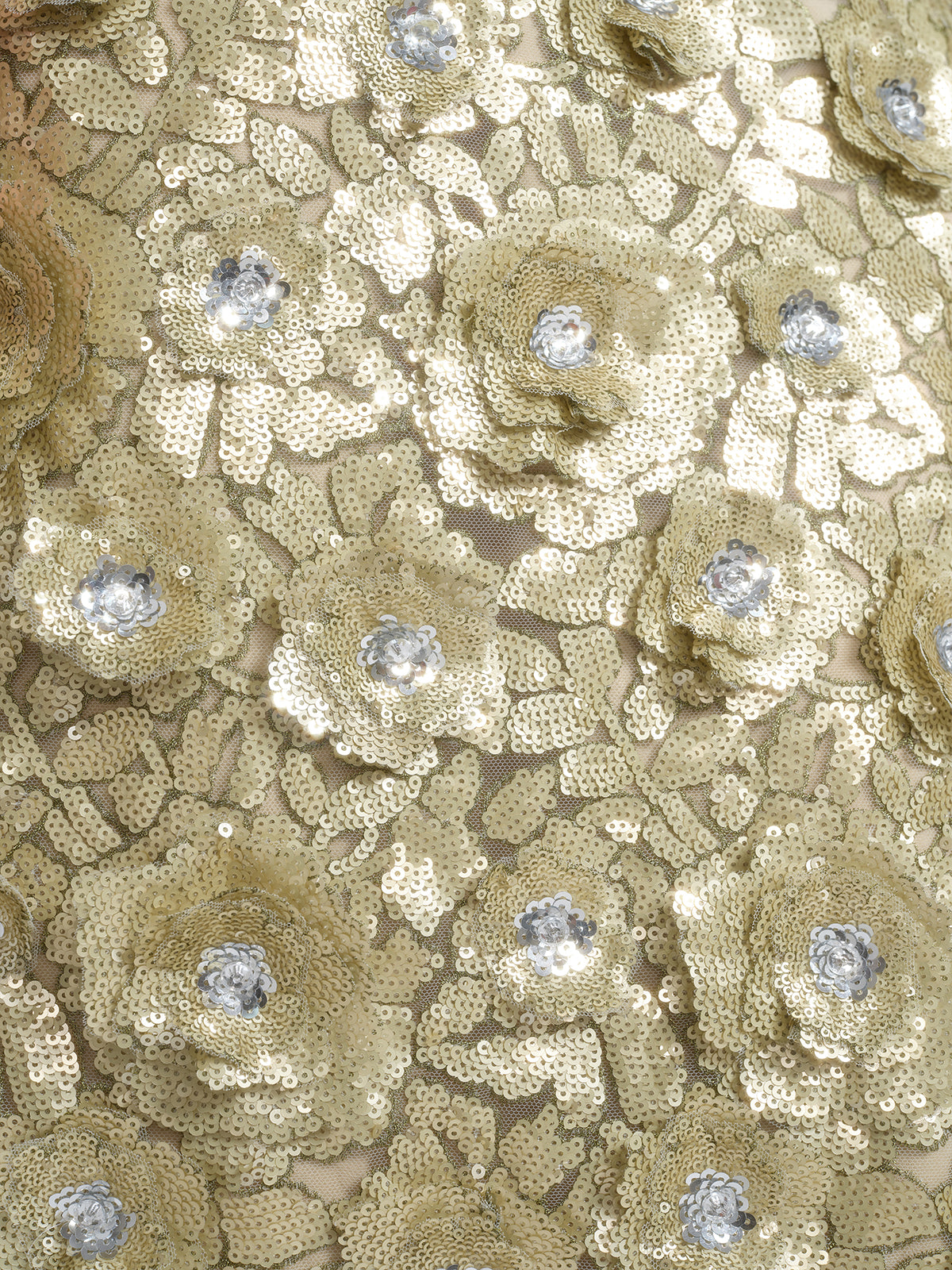 Allover Hand-Beaded Sequin Embroidered Floral Skirt