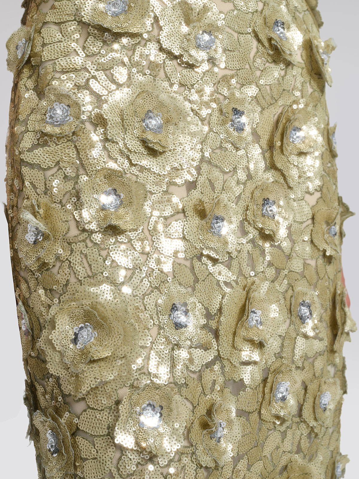 Allover Sequin Embroidered Floral Dress
