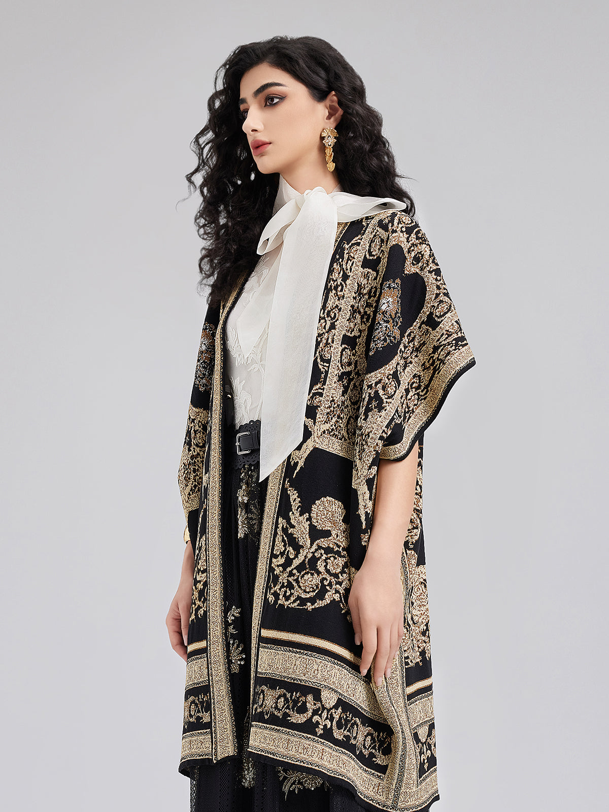 Final Sale | Regal Knit Jacquard Cardigan
