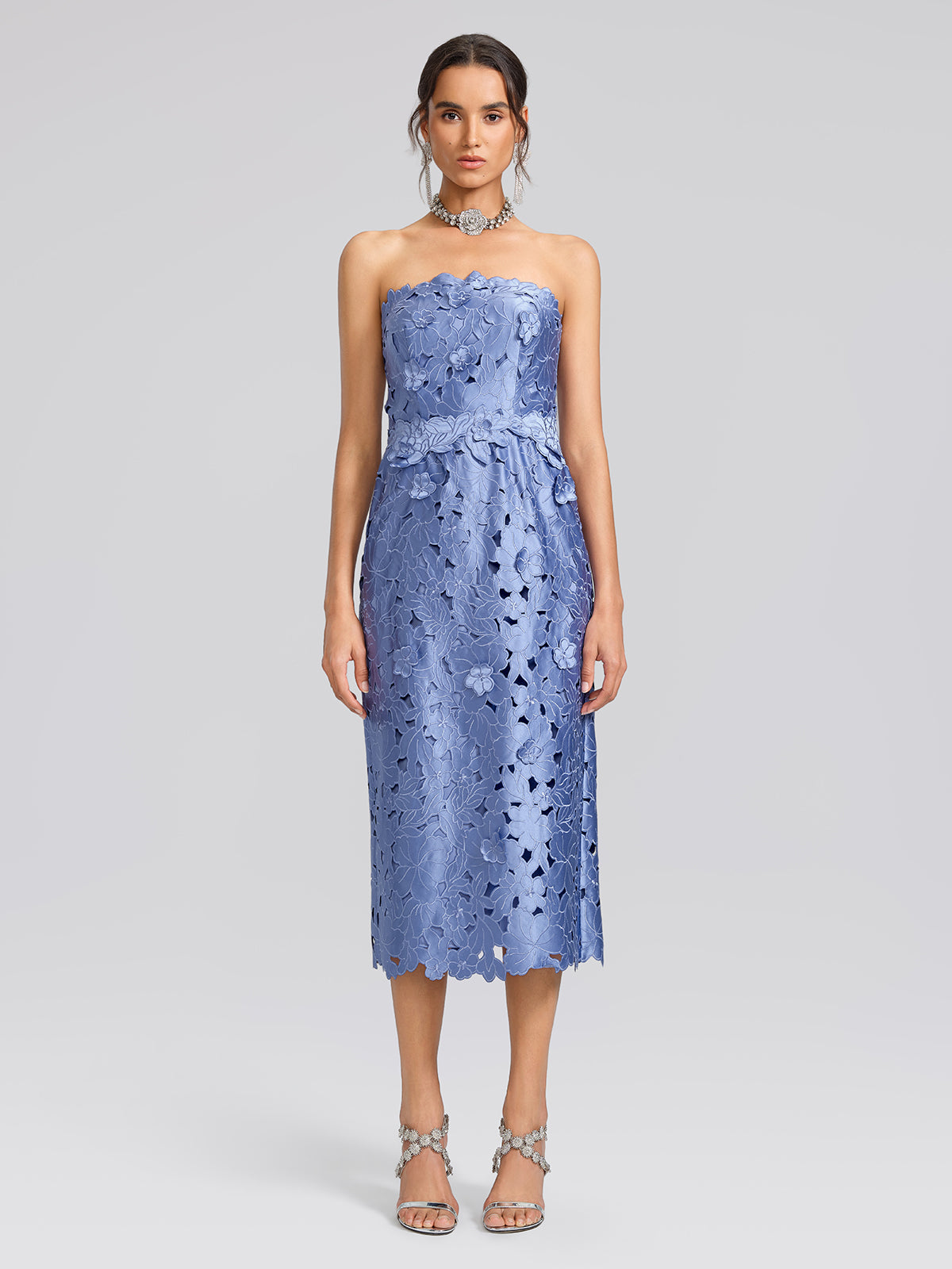 Embroidered Cutout Floral Maxi Dress