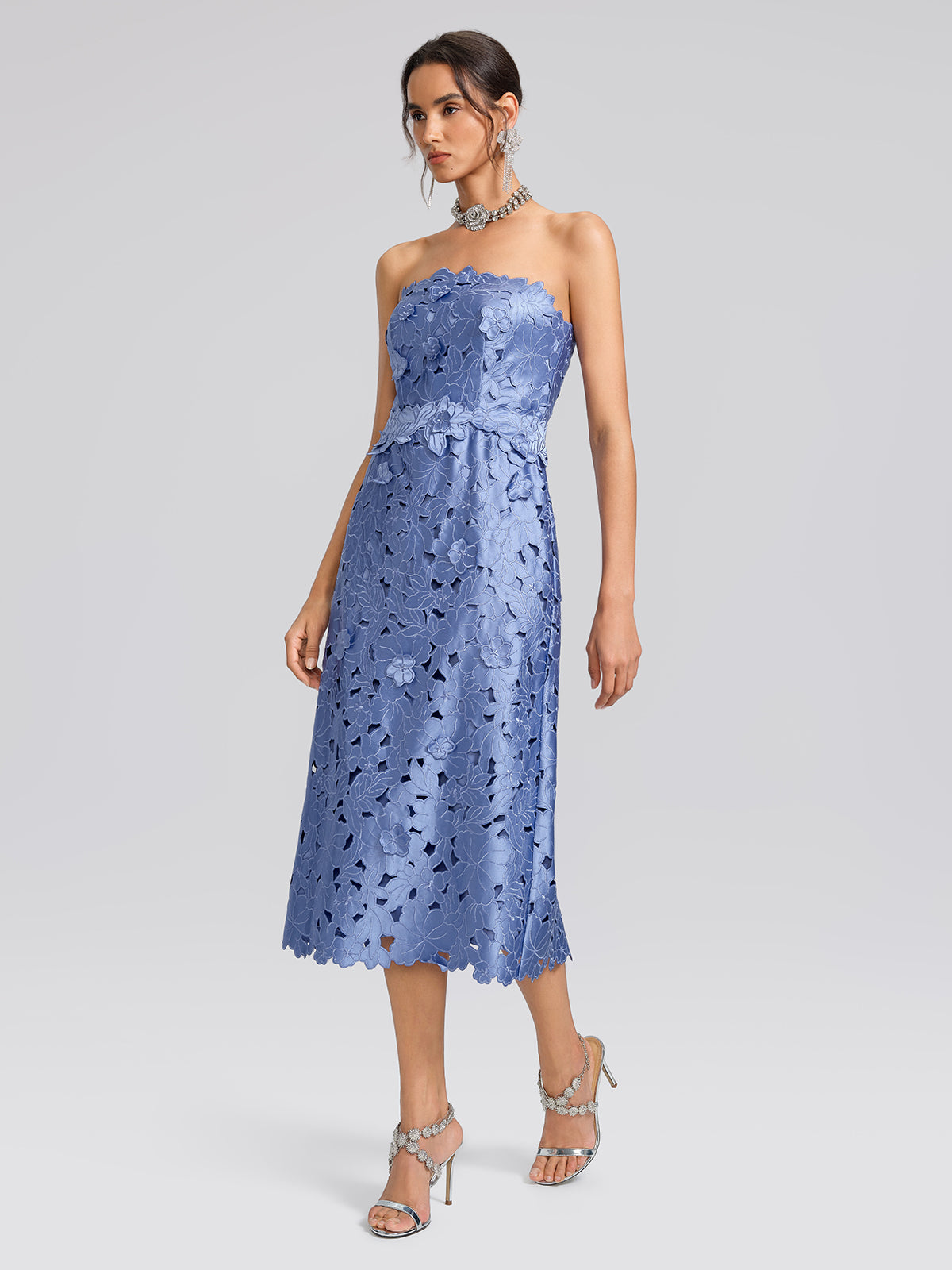 Embroidered Cutout Floral Maxi Dress