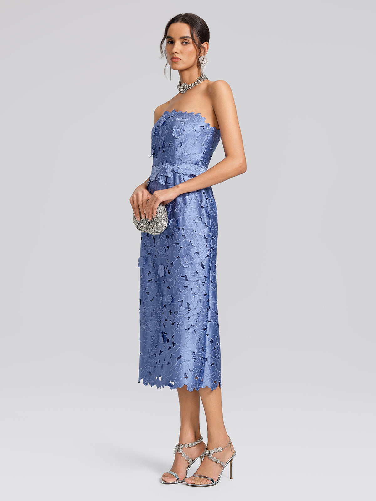 Embroidered Cutout Floral Maxi Dress