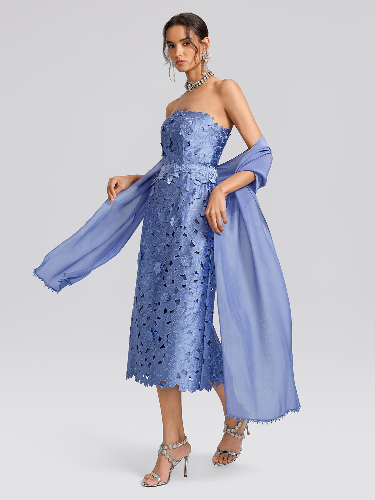 Embroidered Cutout Floral Maxi Dress