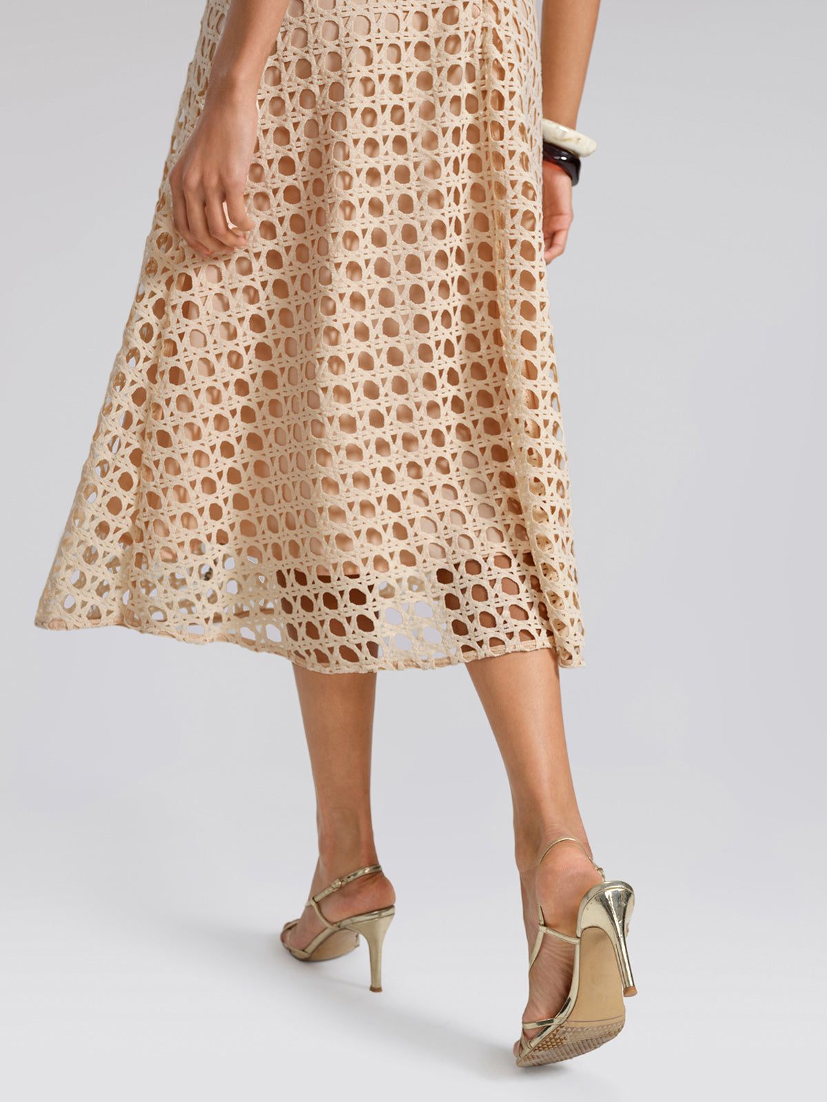 Embroidered Cutout A Line Dress