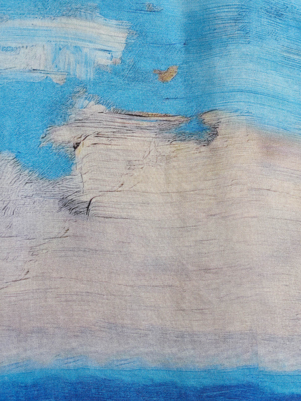 Blue Oil Painting Print Shirt
