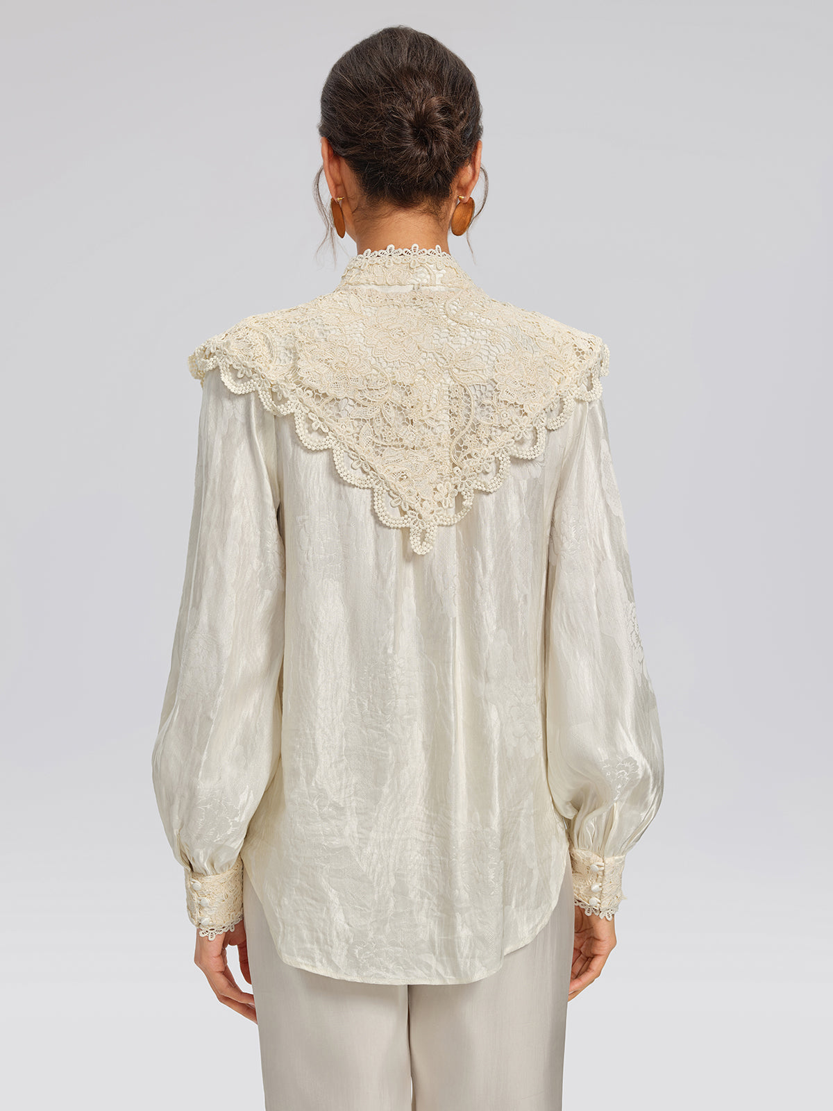 Silk-Linen Jacquard Multi-Wear Blouse