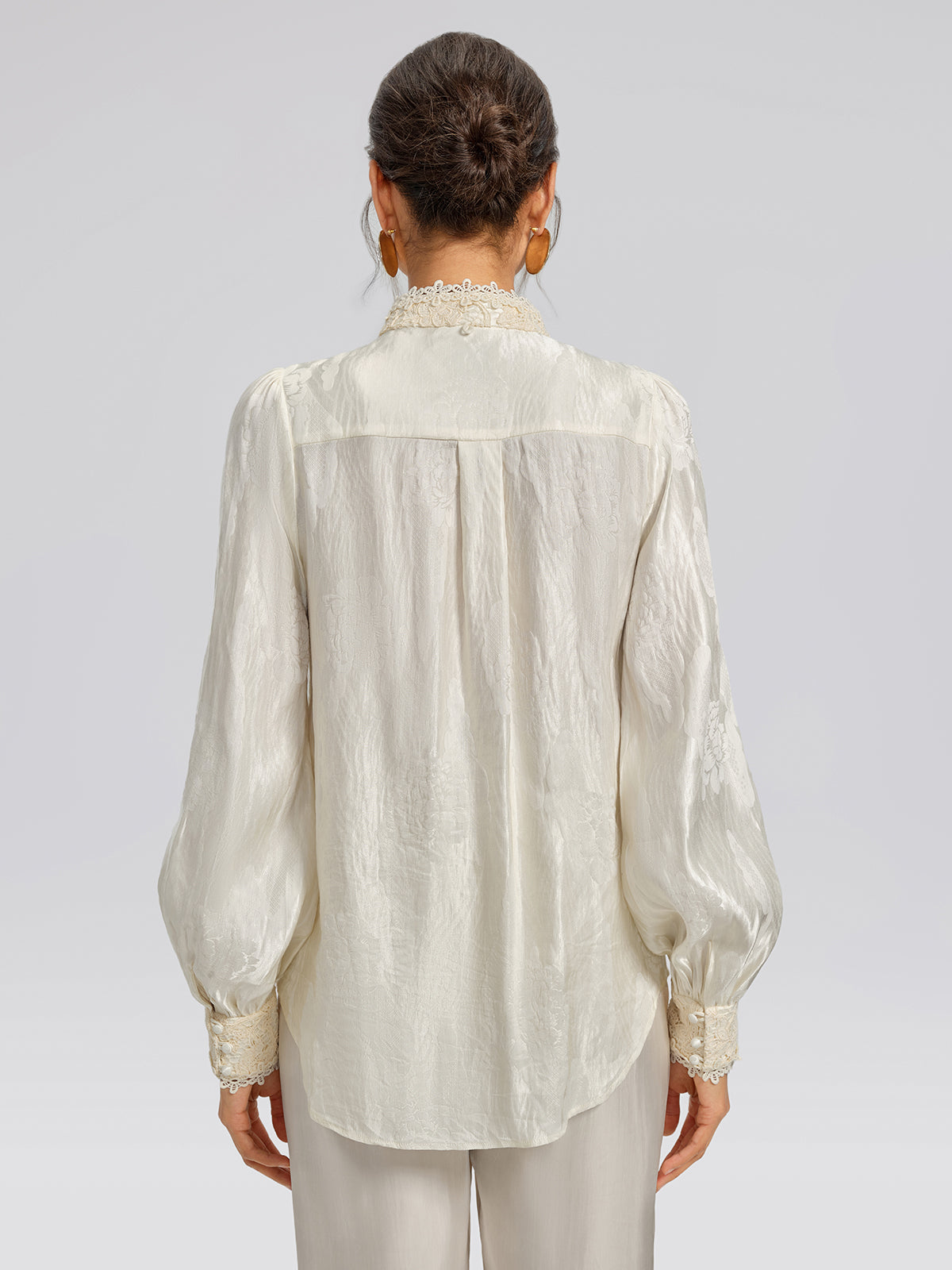 Silk-Linen Jacquard Multi-Wear Blouse