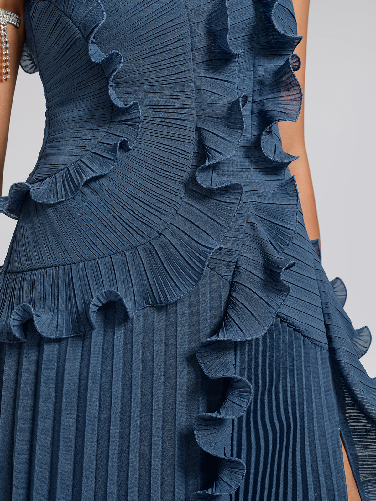 Ruffled Pleated Maxi Dress