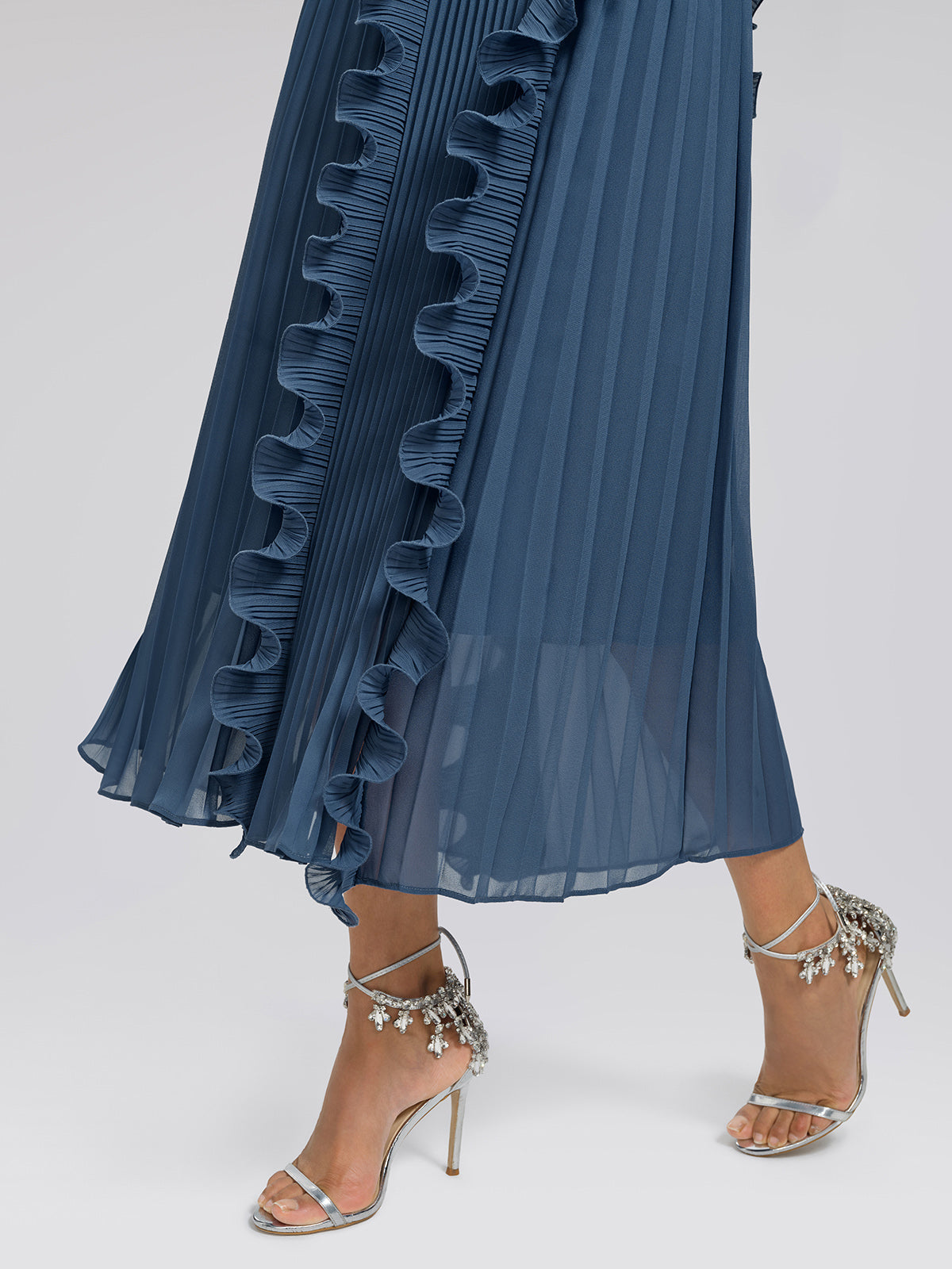 Ruffled Pleated Maxi Dress