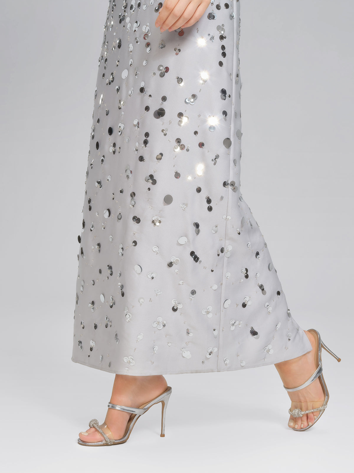 Gradient Sequin Dress & Shawl Set