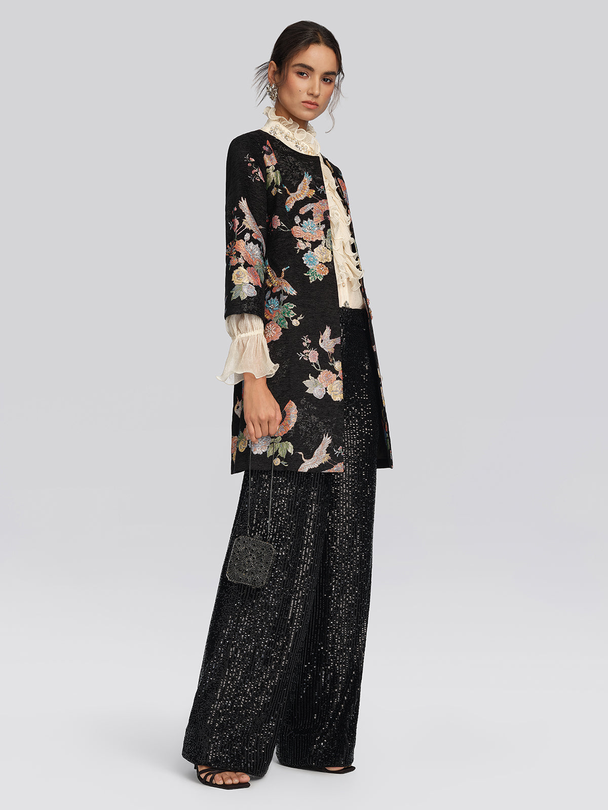 Jacquard Animal Print Beaded Jacket
