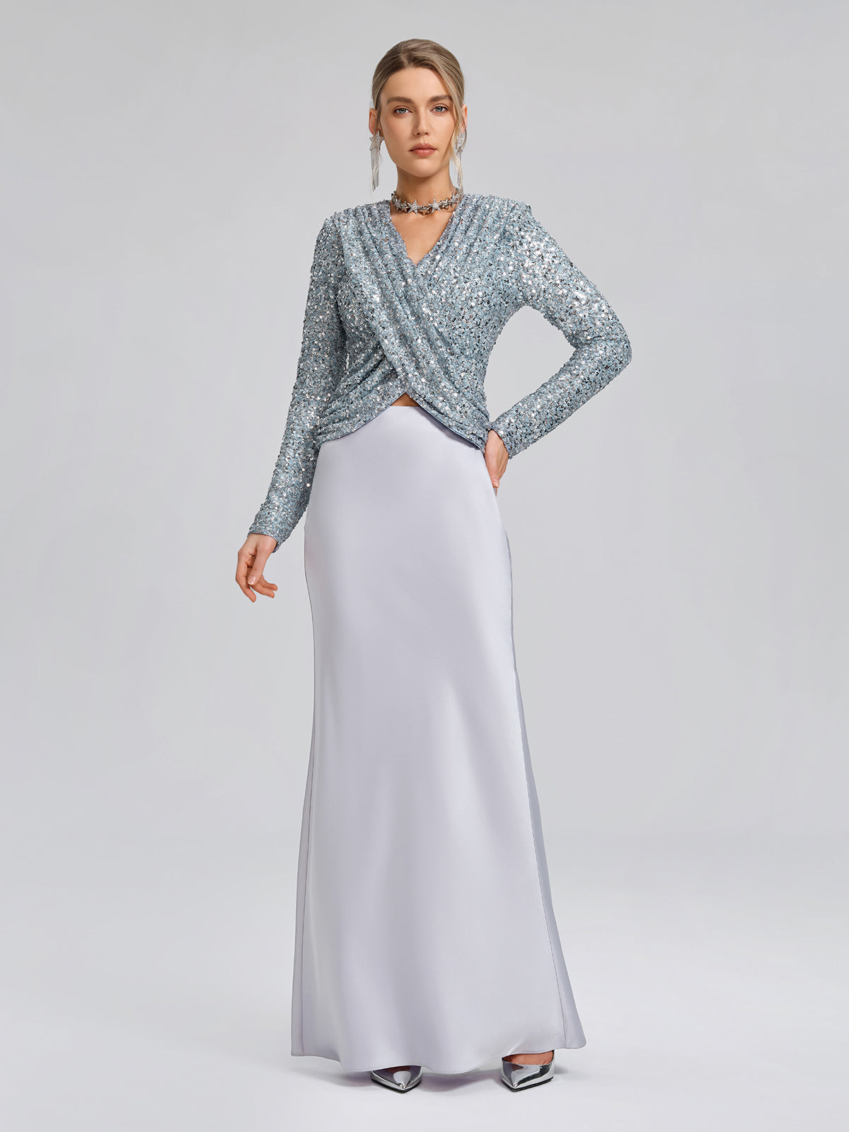 Acetate Satin Mermaid Maxi Skirt