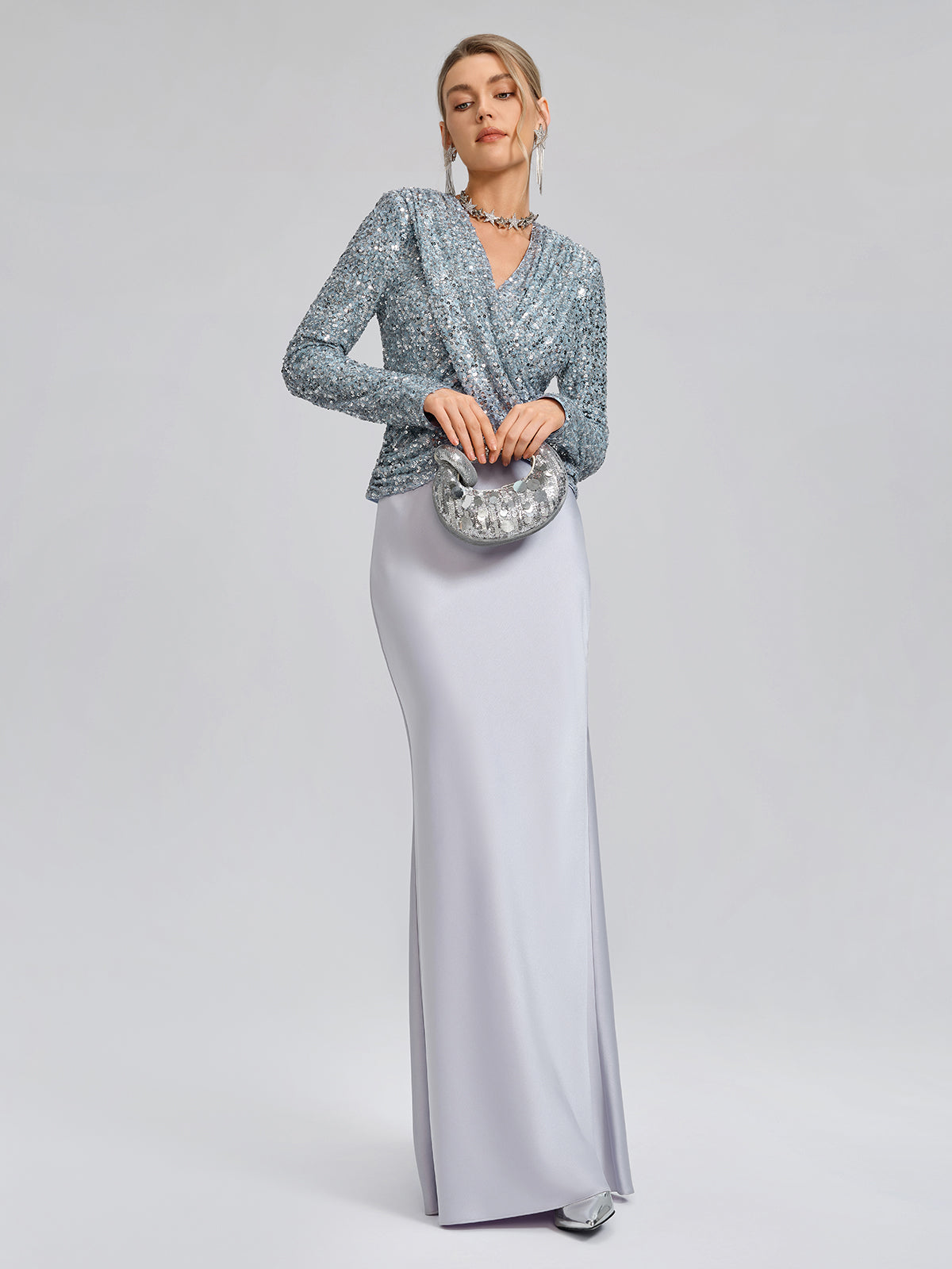Acetate Satin Mermaid Maxi Skirt