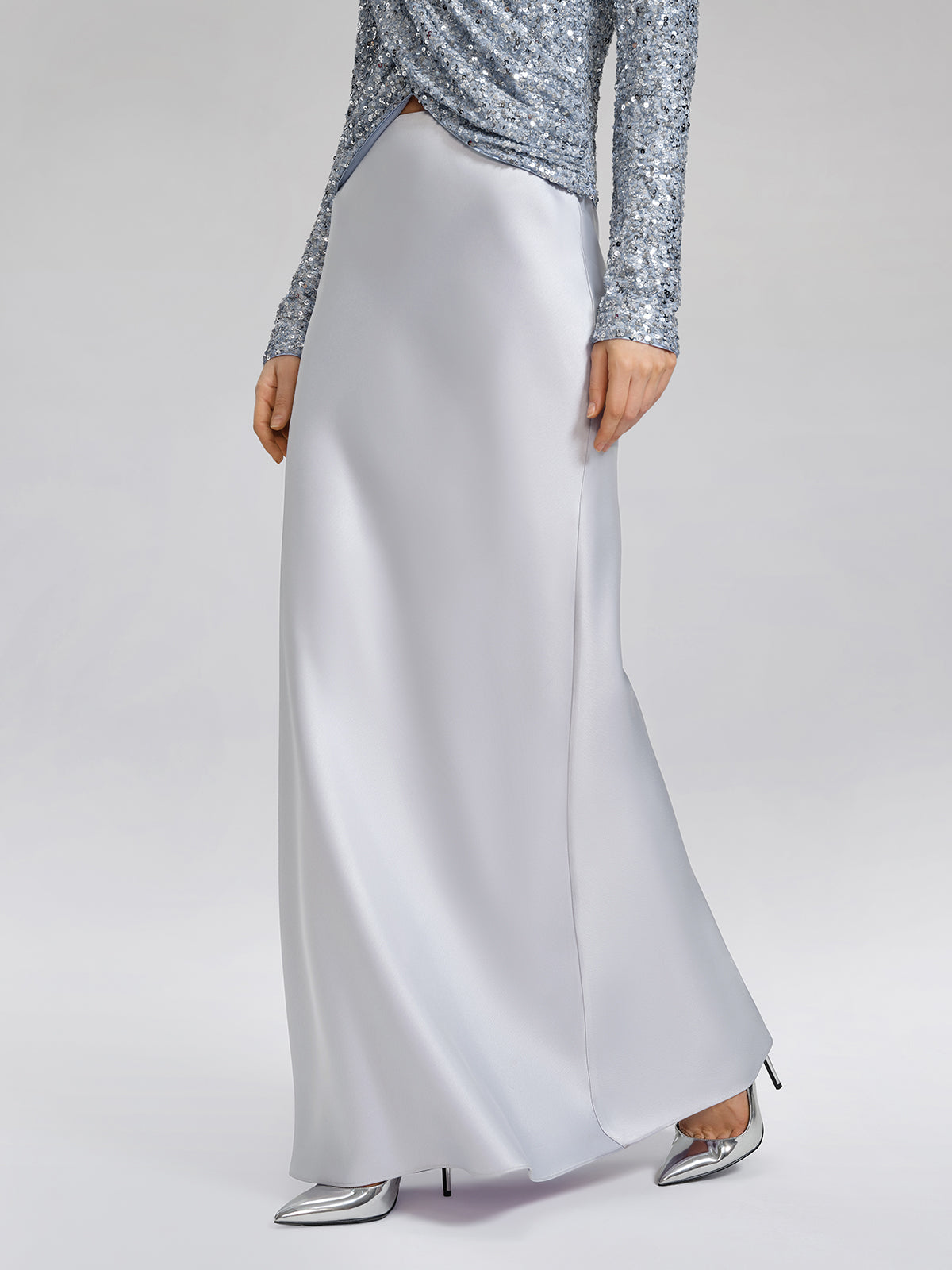 Acetate Satin Mermaid Maxi Skirt